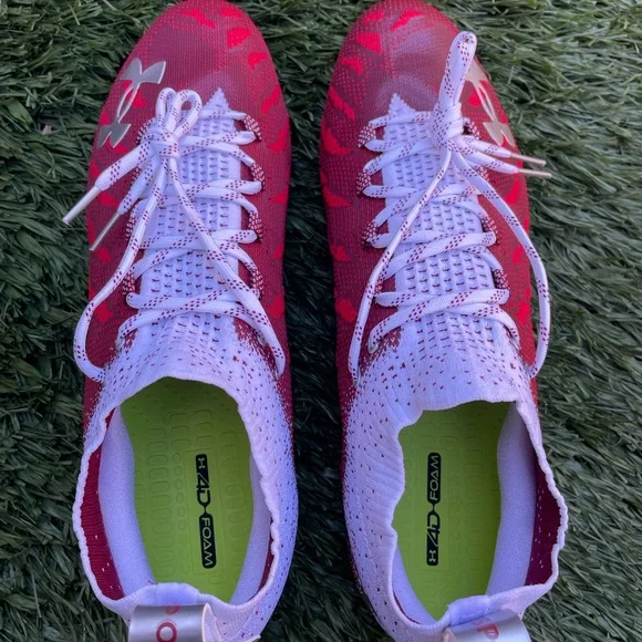 Under Armour SpotLight Lux MC White/Red Football Cleats Size 15 Men main image 3